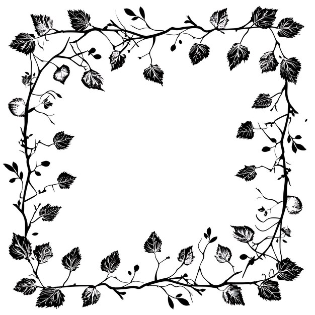Arte de corte de bétula cnc com galhos e folhas para decorações em t-shirt tatuagem impressão arte design tinta