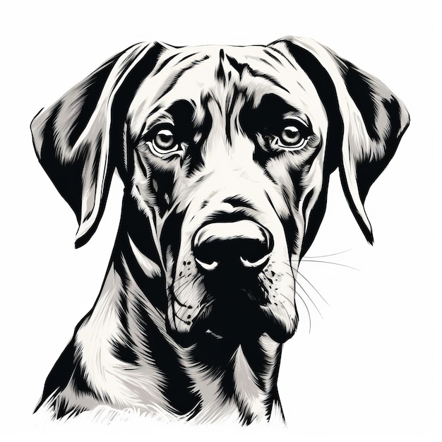 Arte de Estencil Preto e Branco de Alerta Rhodesian Ridgeback