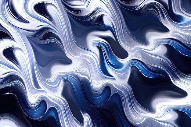 Arte de estilo fluido de onda branca e azul para ilustração