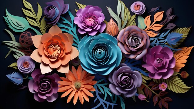 Foto arte de flores de papel