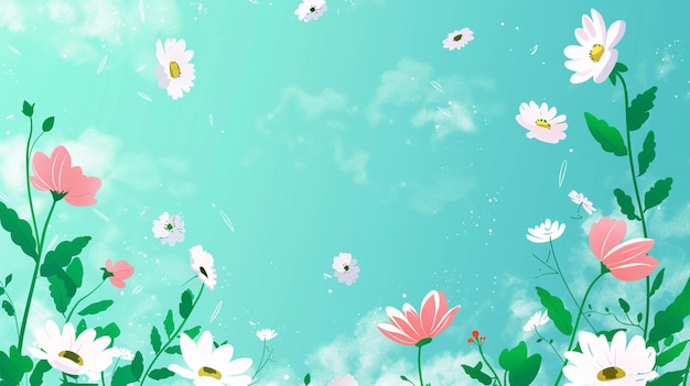 Arte de flores de verão bela página de papel de parede de fundo Ai gerada arte