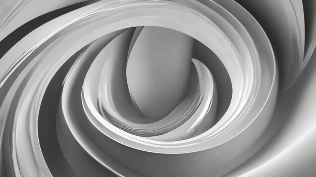 Foto arte de fundo abstrata redemoinho branco curvo padrão de faixa de mobius conceito de forma de faixa mobius3d