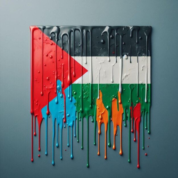 arte de gotejamento simbolismo da bandeira da palestina uma celebração dinâmica de força paixão e identidade cultural