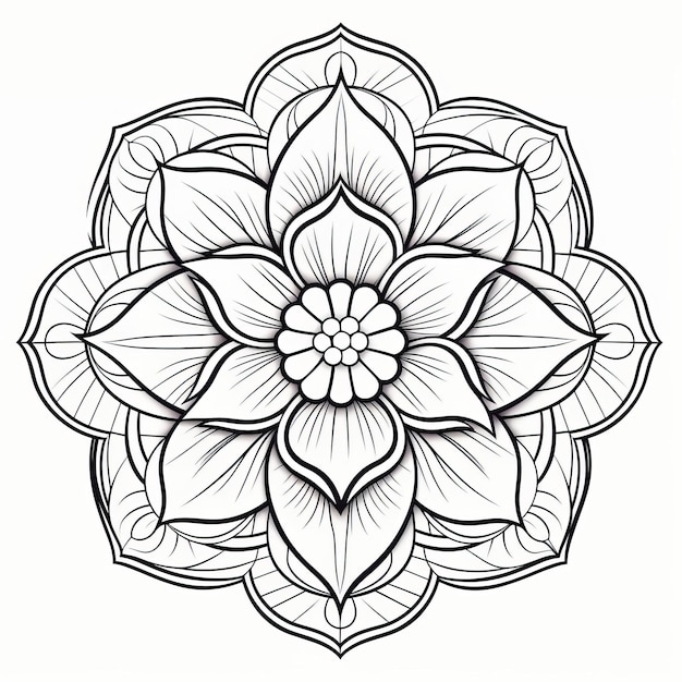 Arte de Mandala de Flores em negrito
