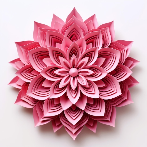 Arte de mandala de flores rosa em 3D