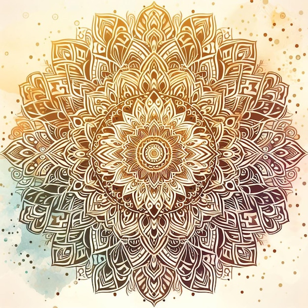 arte de mandala de luxo cor ombre em fundo branco