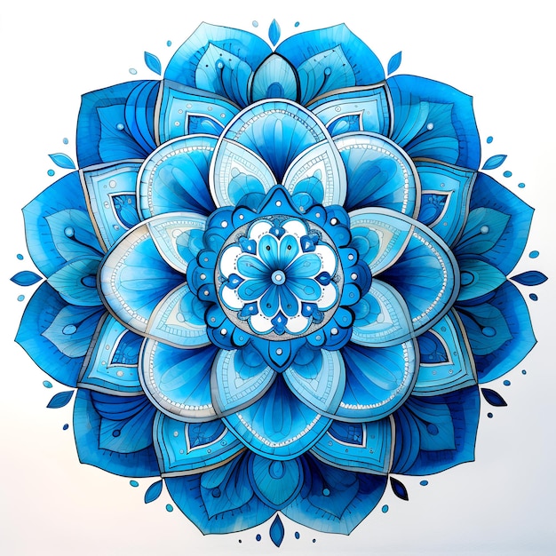 Arte de mandala em azul