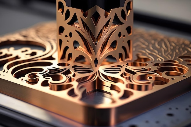 Foto arte de metal de precisão criada por corte a laser cnc