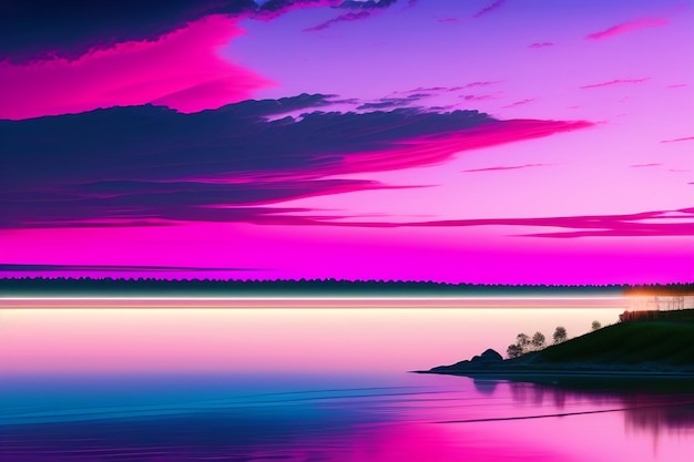 arte de paisagem rosa