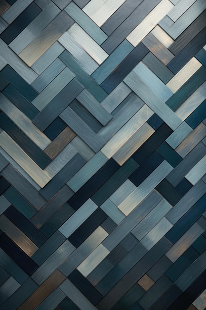 Arte de parede geométrica em tons de azul