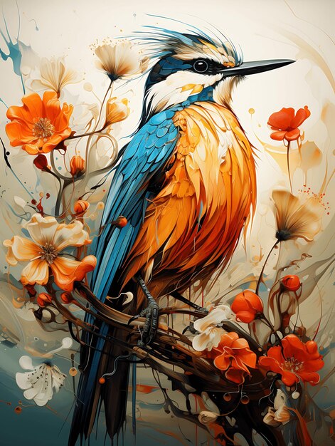 arte de pintura de pássaros