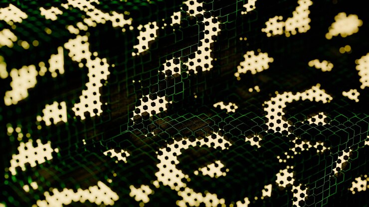 Foto arte de pixel 3d de mosaico digital abstrato