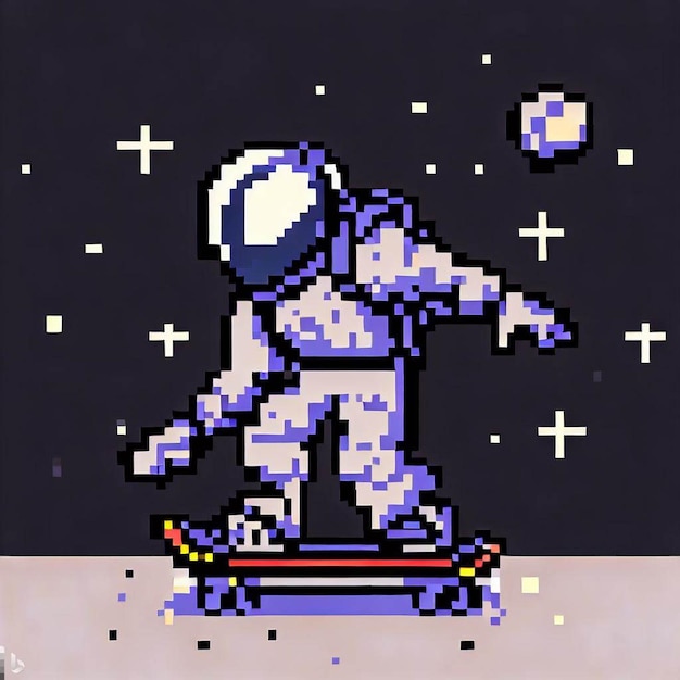 arte de pixel de astronauta