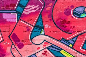 Arte de rua, grafite colorido na parede