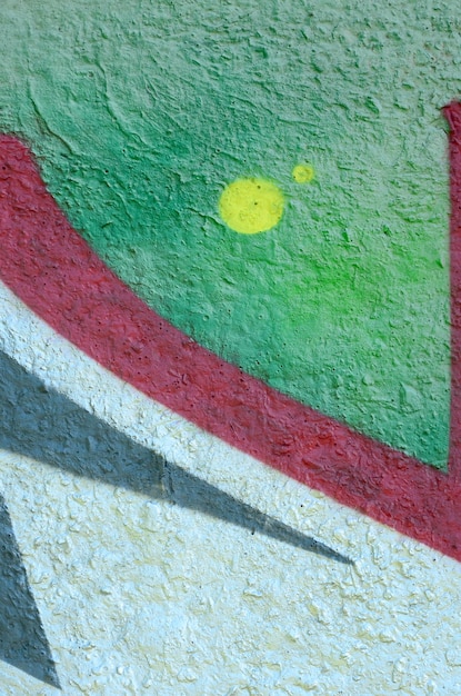 Arte de rua Imagem de fundo abstrata de um fragmento de uma pintura colorida de grafite em tons cromados e vermelhos