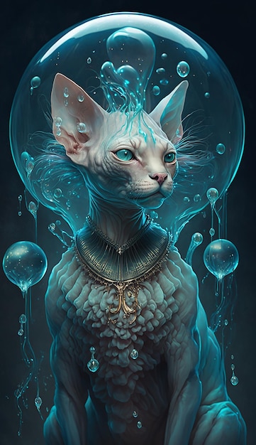 arte de splash 3d de gato misterioso