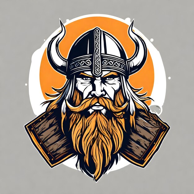 arte de um modelo de ilustração vetorial de guerreiro viking adequado para design de logotipo de camiseta