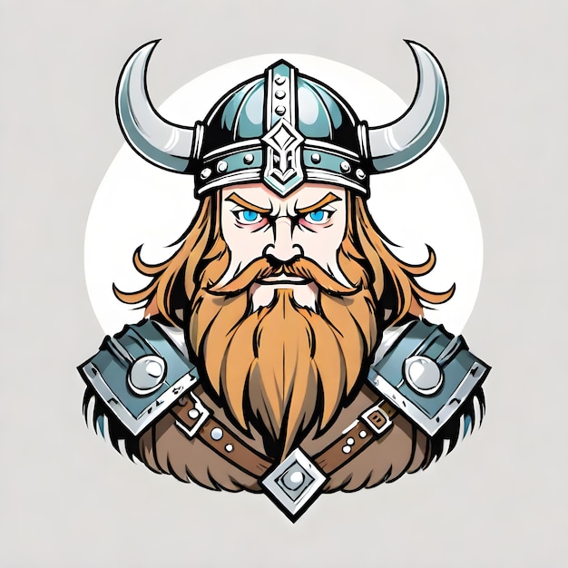 Foto arte de um modelo de ilustração vetorial de guerreiro viking adequado para design de logotipo de camiseta