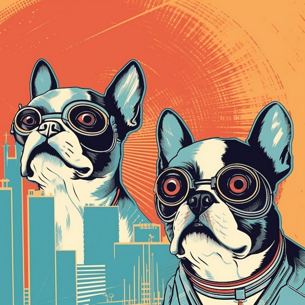 arte de dibujos animados de cachorros lindos