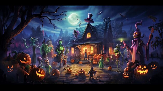 Arte de dibujos animados de Halloween