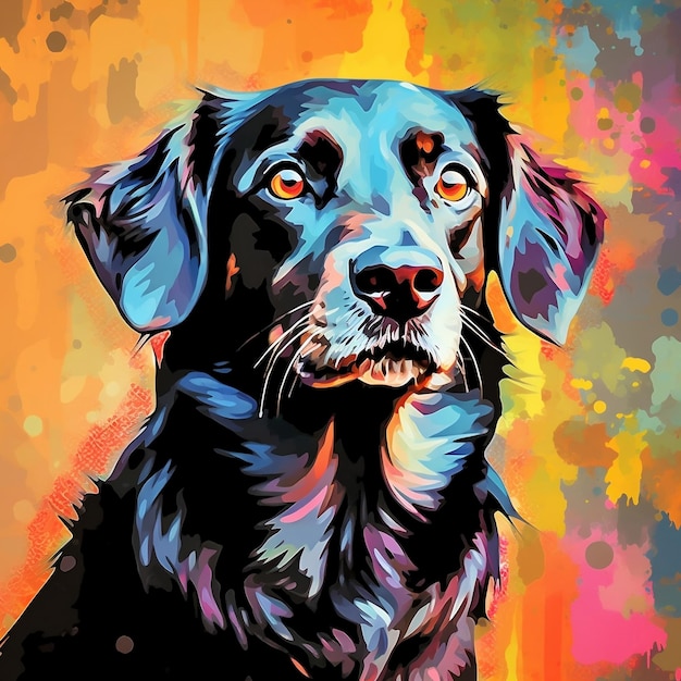 Arte digital abstracto Retrato de un perro IA generativa