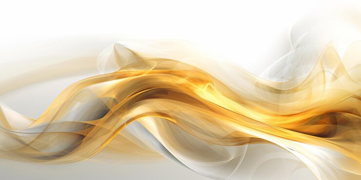 Foto arte digital abstrata com linhas de ouro vibrantes em um fundo branco generative ai
