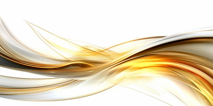 Foto arte digital abstrata com linhas de ouro vibrantes em um fundo branco generative ai