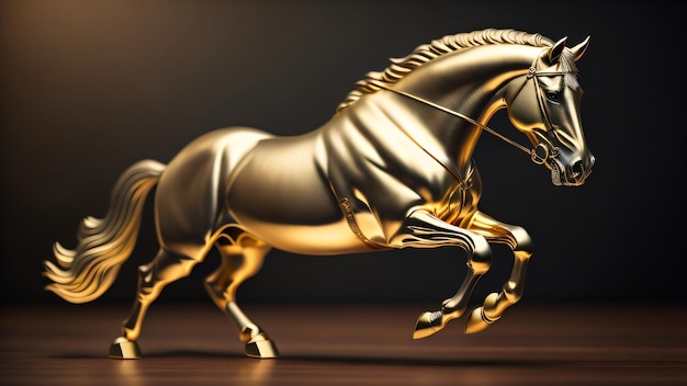 Arte digital Artes Anel de design de ouro cavalo falcão Ilustração de ornamento dourado