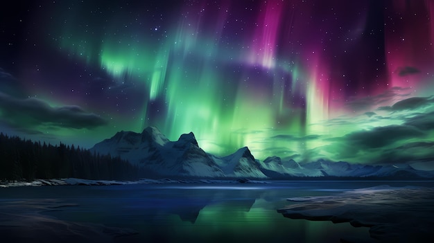 arte digital de Aurora fotografía real