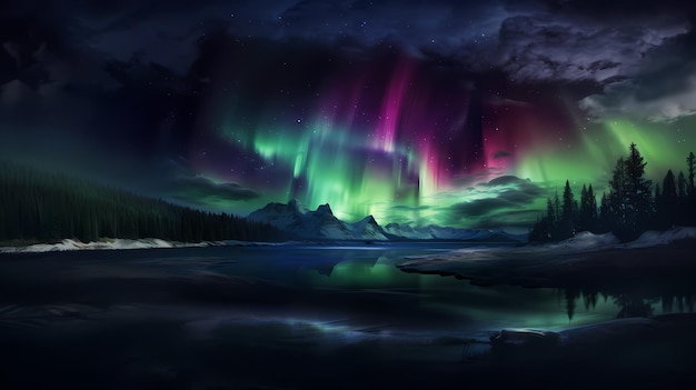 arte digital de Aurora fotografía real