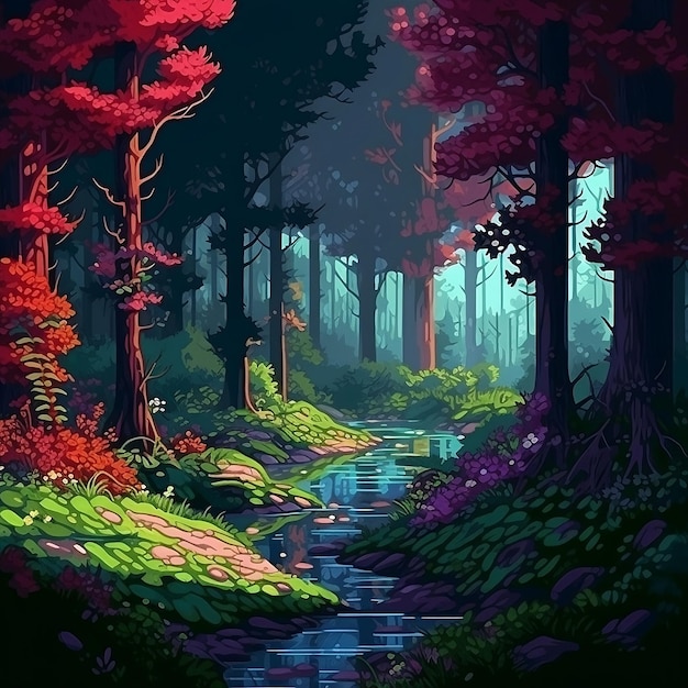Arte digital del bosque