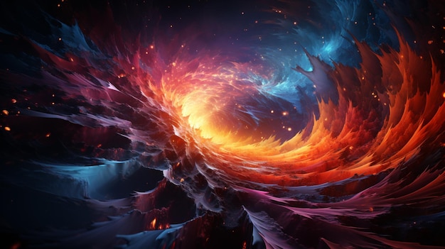Arte digital de la colorida espiral del espacio