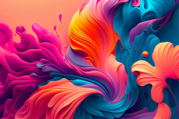 Arte digital colorido de formas abstractas de adorno