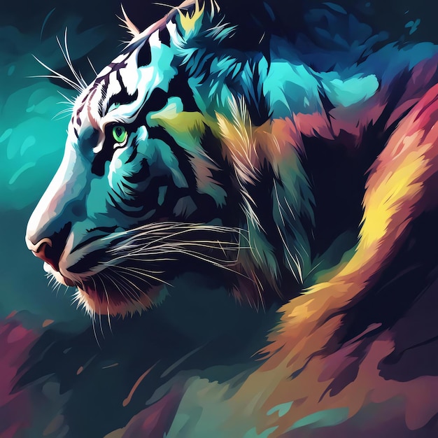 Arte digital com cara de tigre