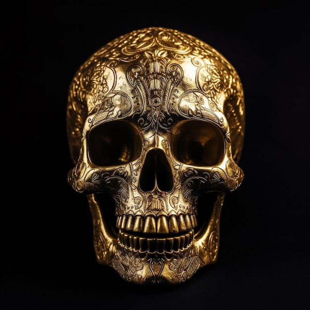 Foto arte digital cráneo de halloween