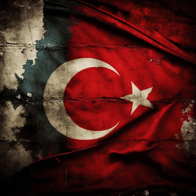 Arte Digital Criativa Bandeira Turca Turquia