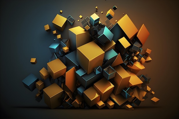 Un arte digital de cubos y cubos