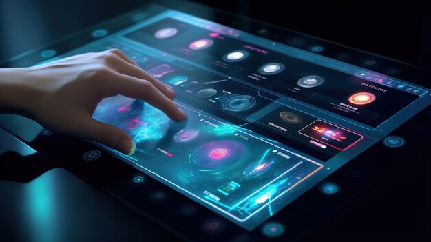 Arte digital da interface touchscreen