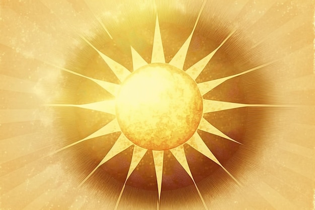 arte digital de ilustração de sol