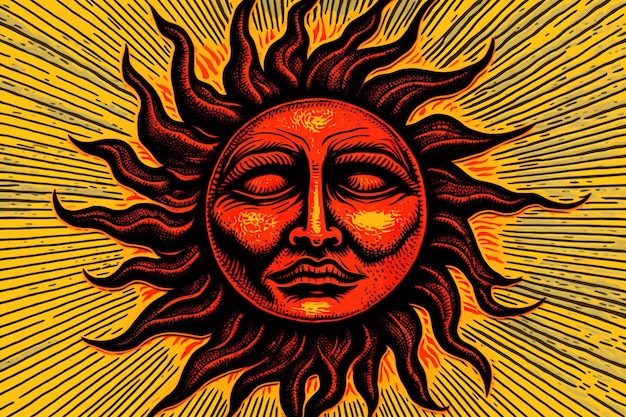 arte digital de ilustração de sol