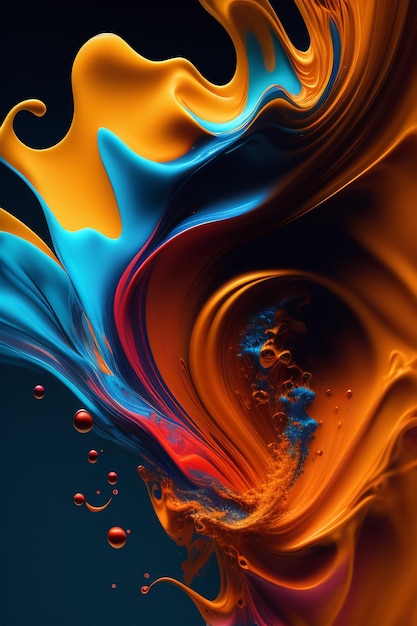 Arte digital de pintura líquida abstrata para banners de folhetos Conceito generativo de IA