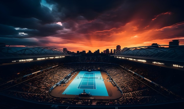 Arte Digital de Torneio de Tênis para postagem em mídias sociais e padrão de banner de papel de parede esportivo