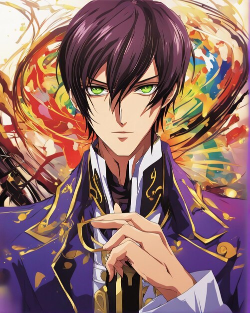 Arte digital do personagem de desenho animado lelouch lamperouge