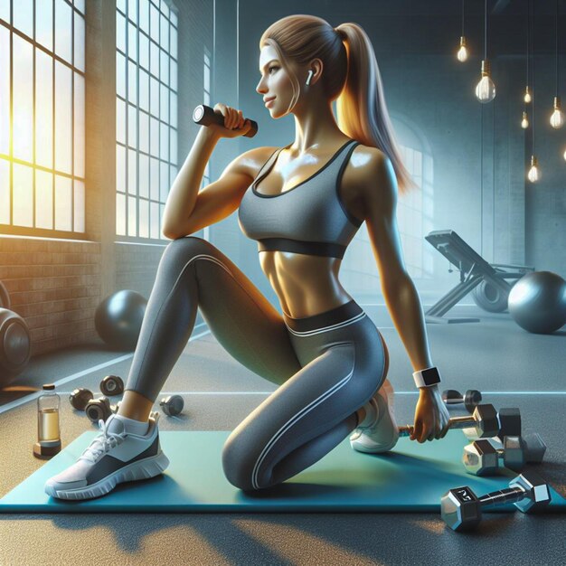 Arte digital de fitness y ejercicio