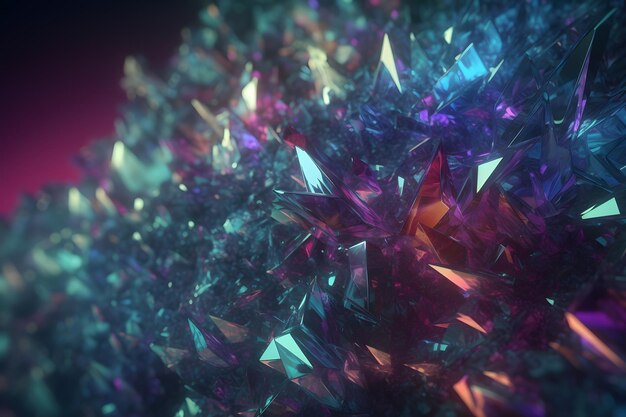 Un arte digital de una gran pila de cristales.