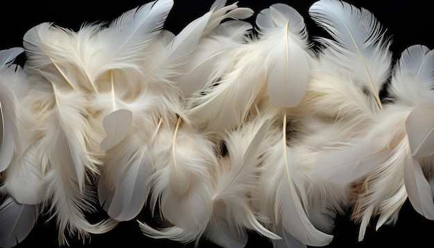 Arte digital meticulosamente detallado de textura de pluma blanca con magníficas plumas de pájaro