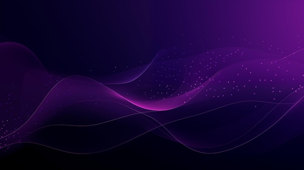Arte digital de ondas púrpuras abstractas con gradientes y chispas de luz