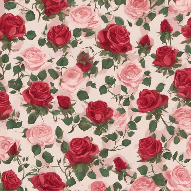 Un arte digital de patén sin costuras de rosa