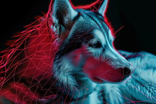 Arte digital del perro husky