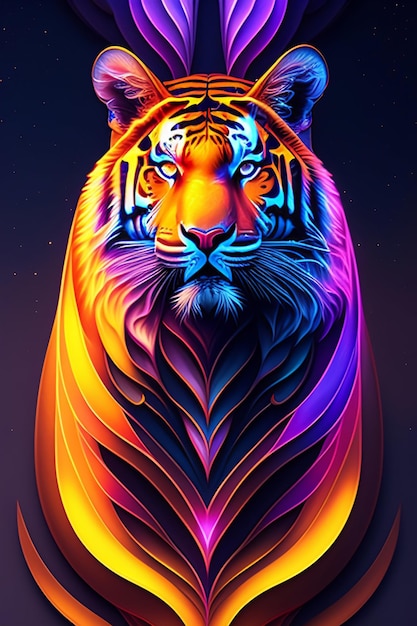 Arte digital seleccionado para el arte del tigre